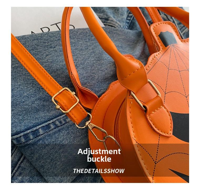2026 New Halloween Pumpkin Bag, Contrast Color Simple Handbag, Funny Novelty Shoulder & Crossbody Bag for Women