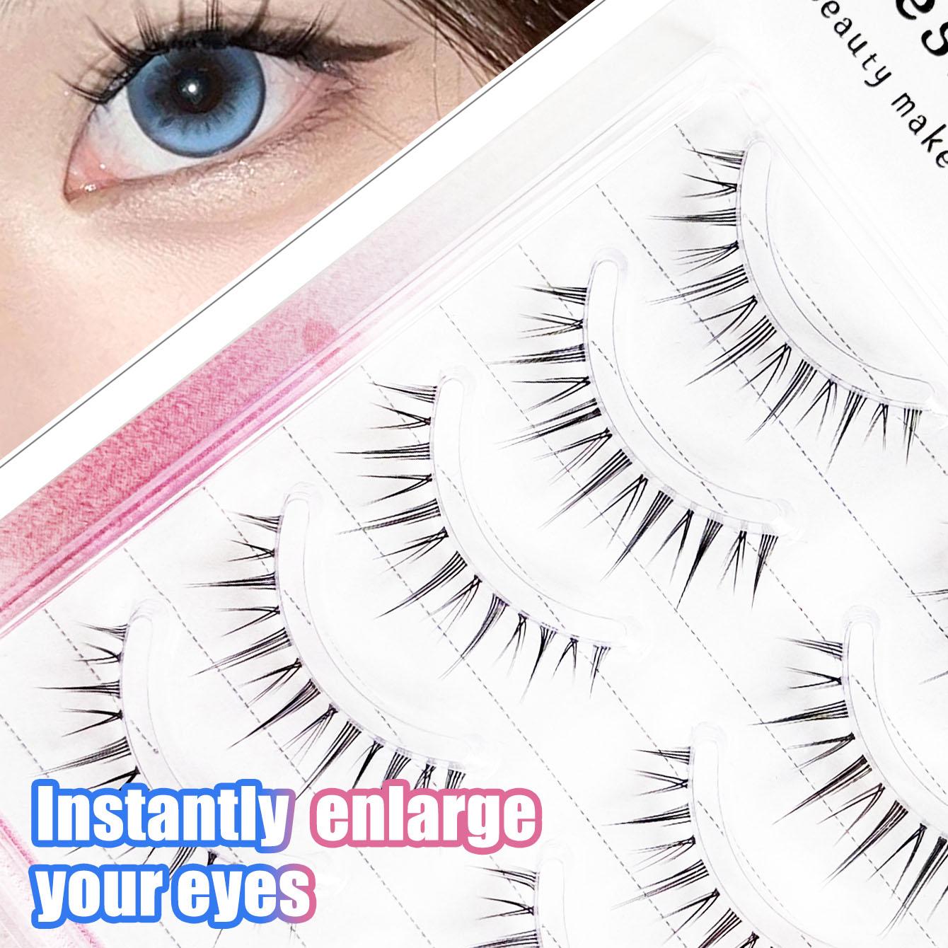 Babydoll Style Natural False Eyelashes, Soft Smooth Cartoon Fairy Design, Perfect for Role Play, Reusable, Single Unit