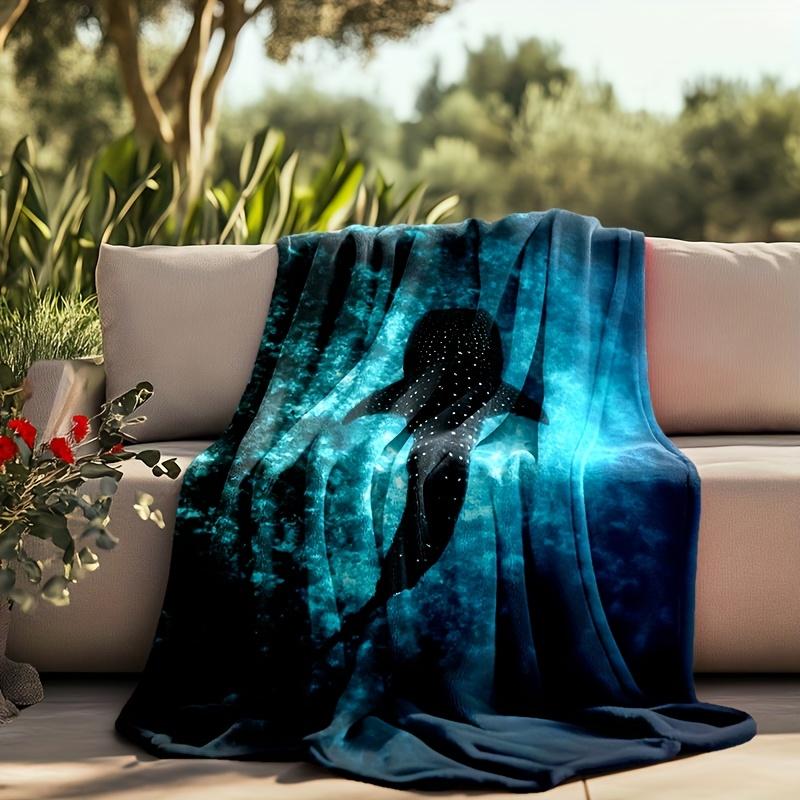 Soft Warm Shark Design Flannel Blanket for All Seasons Perfect Travel Throw for Couch Bed Car Camping Cozy Lightweight Snuggle Blanket for Adults Kids Unisex