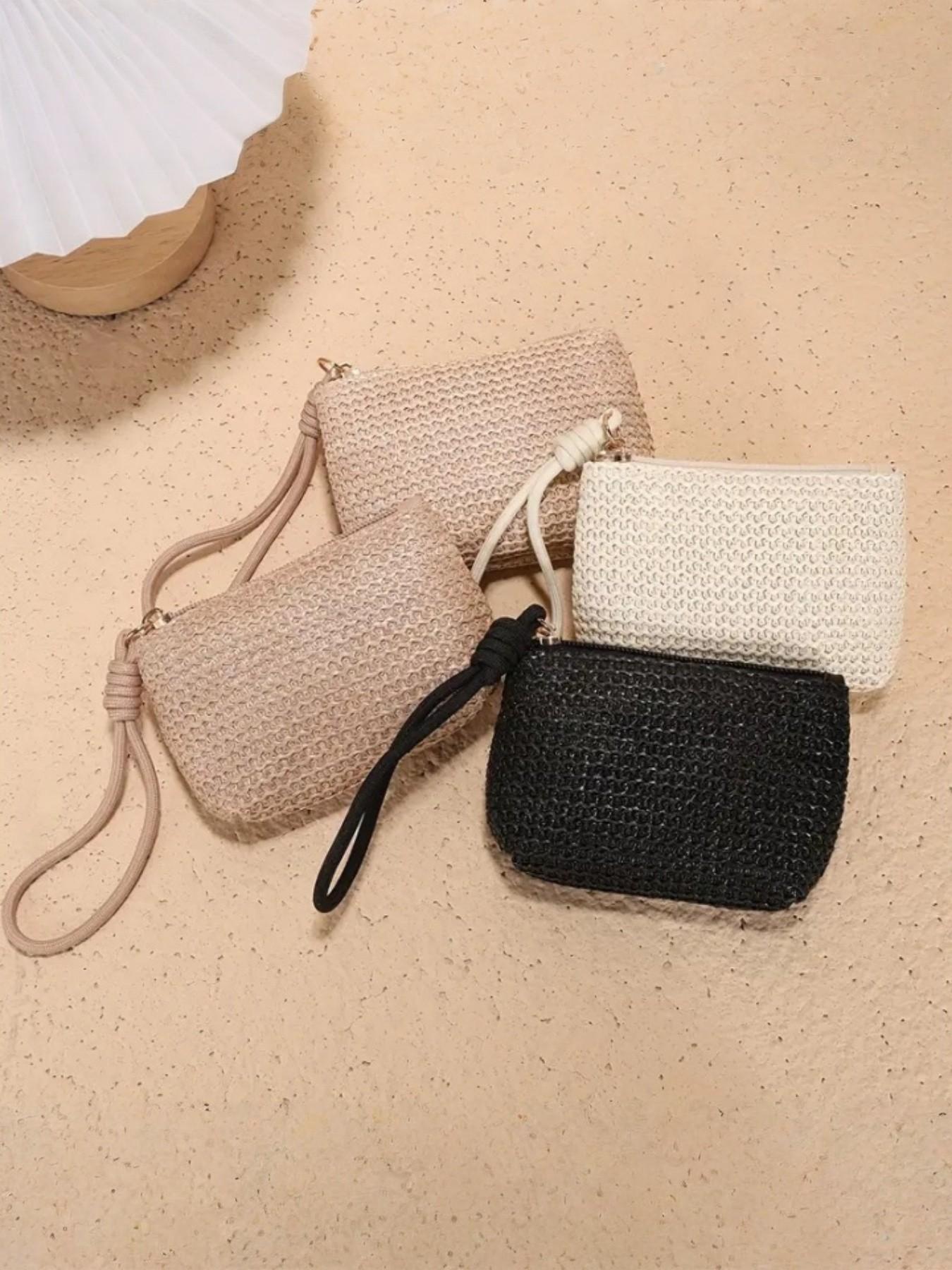 Women's Straw Handbag, Mini Woven Purse, Compact Storage Bag, Elegant Accessory for Daily Use, Perfect for Small Essentials