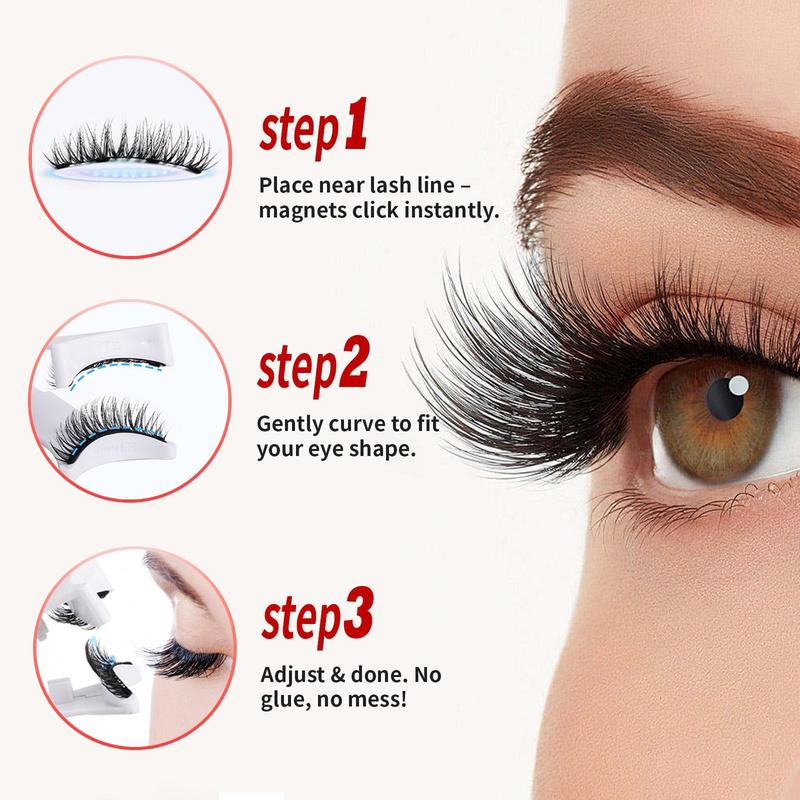Magnetic Eyelashes Set - Eyelash Curlers with Eyebrow Kit Spiky Eyelash Cluster with Applicator Eyelash Extensions Glue-Free Waterproof Lightweight Magnetic Eyelashes Set - Eyelash Curlers with Eyebrow Kit Spiky Eyelash Cluster with Applicator Eyelash Extensions Glue-Free Waterproof Lightweight