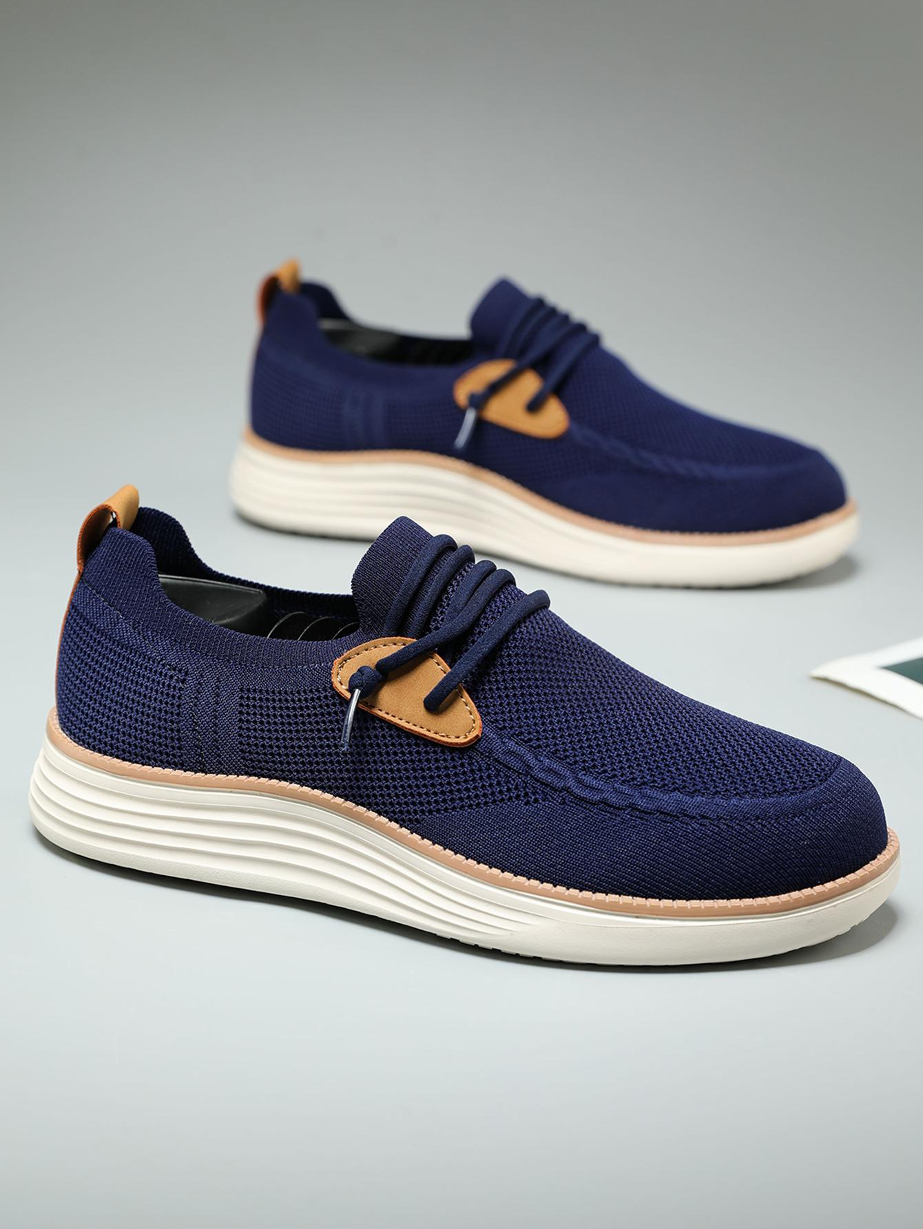 Men's Mesh Sneakers Oxfords Business Casual Walking ShoesTennis Comfortable, Lightweight Comfortable Sports Running Shoes，Knitted Mesh Breathable And Comfortable Platform Sneakers