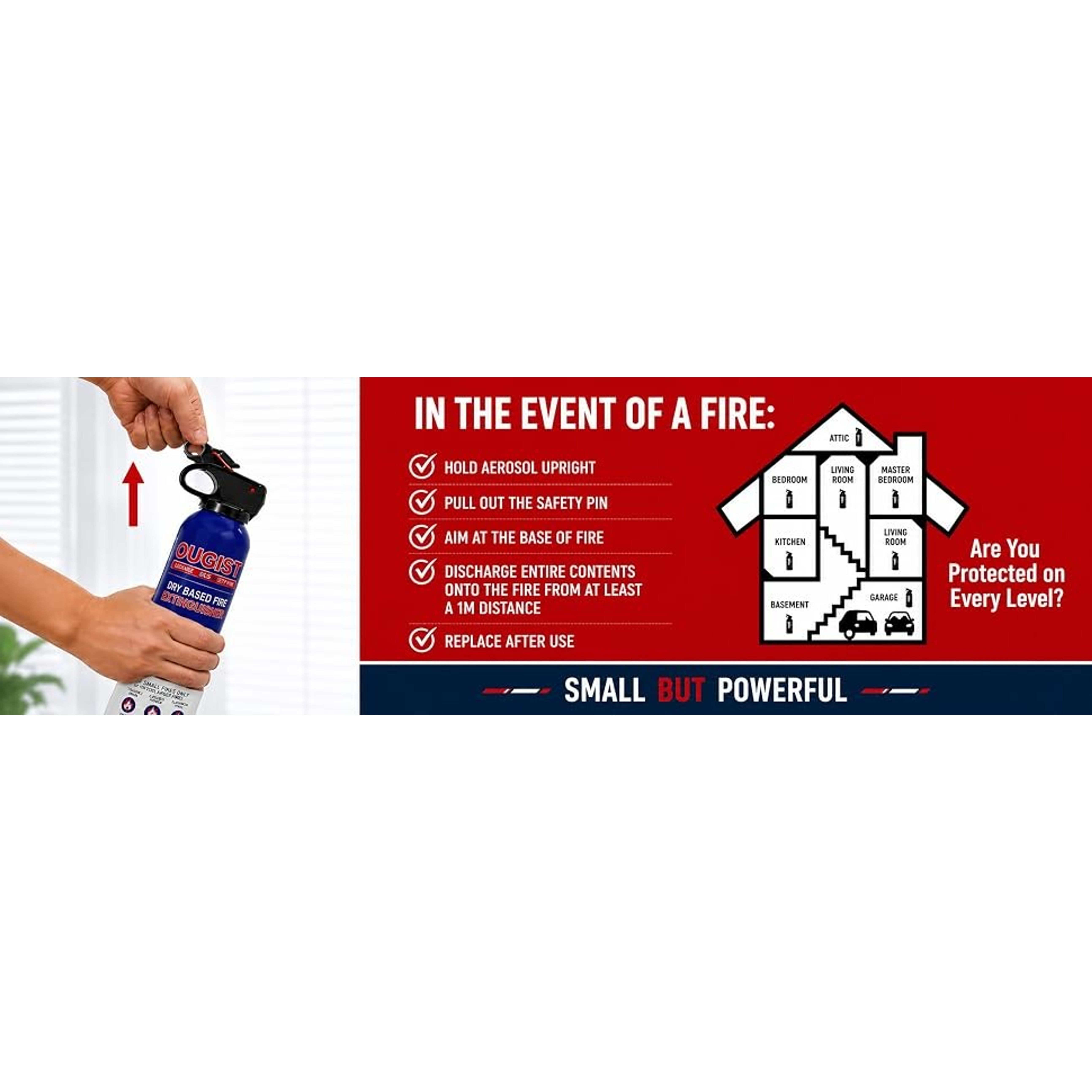 Portable Dry Chemical Fire Extinguisher for Home & Vehicle - Grease & Electrical Fire Extinguisher for Kitchen, Car, Easy for All Ages to Use (2-Pack, 1.32lb Each) Portable Dry Chemical Fire Extinguisher for Home & Vehicle - Grease & Electrical Fire Extinguisher for Kitchen, Car, Easy for All Ages to Use (2-Pack, 1.32lb Each)