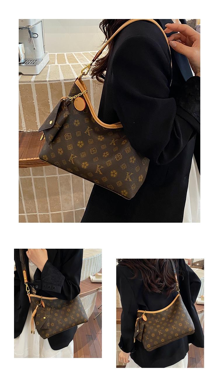 High-End Large Capacity Bag for Women, Practical Vintage Floral Crossbody Classic Tote with Shoulder Strap, Elegant All-Season Design