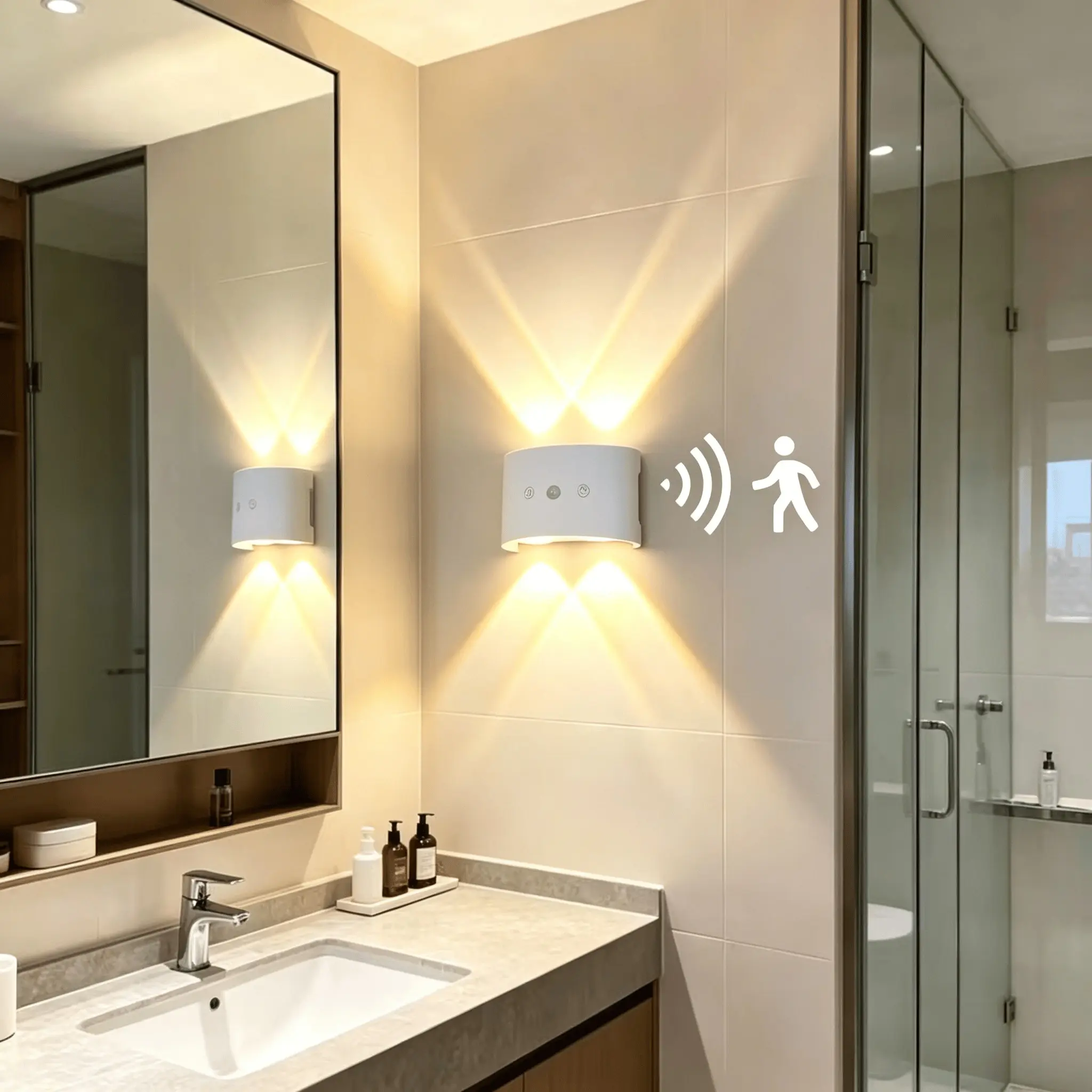 Touch Control Motion Sensor Wall Lamp, 3-Color LED, USB Rechargeable, Adjustable Brightness, Magnetic Charging, Home Decor Light
