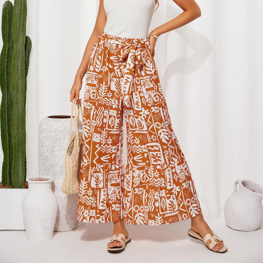 【New Arrival】Grace Karin vacation pants  Bohemian loose resort trousers in a trendy comfortable fabric SpringStatements