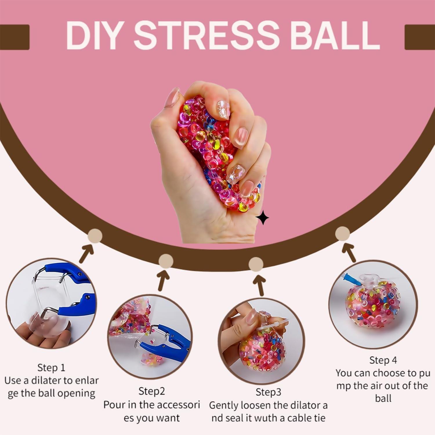DIY Stress Ball Making Kit, Includes 6 Filler Packs, 10 Transparent Blank Skins, 15ML Glue, Expansion Tool, Ideal for Adult Relaxation DIY Stress Ball Making Kit, Includes 6 Filler Packs, 10 Transparent Blank Skins, 15ML Glue, Expansion Tool, Ideal for Adult Relaxation