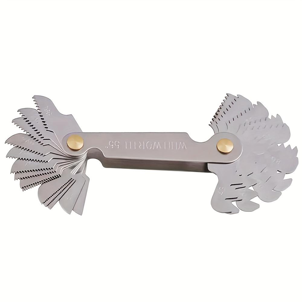 6 Style Alloy Thread Gauge – Dual Metric & Imperial Thread Checker,Handheld Nut and Bolt Identifier,Precision Thread Measurement Tool with Ergonomic Grip,Durable Alloy for Mechanical,Industrial,and DIY Use,Accurate Thread Size Gauge