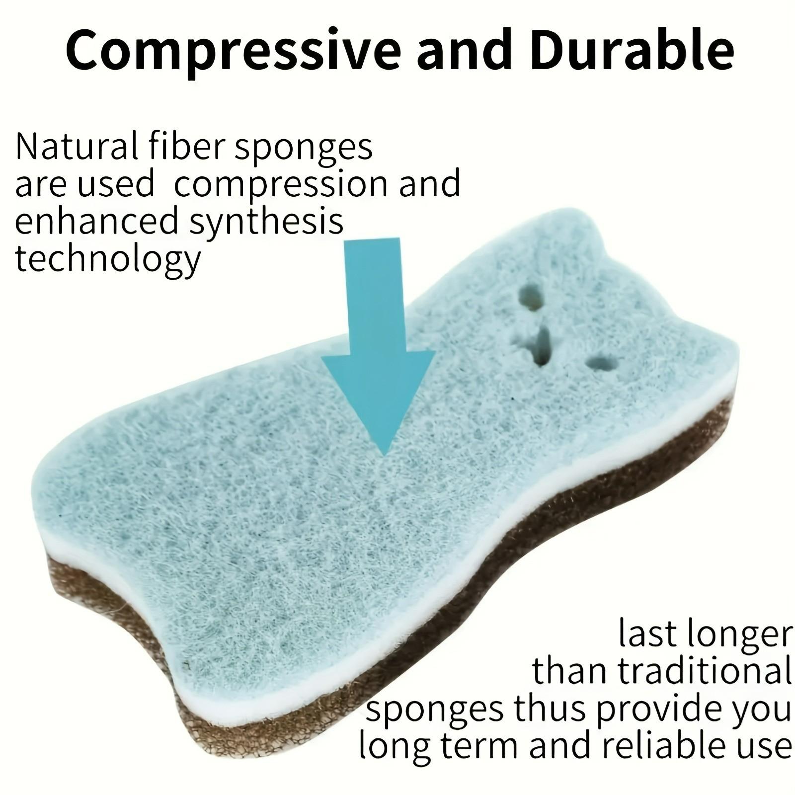 Cute Cat-Shaped Kitchen Sponge Set, Multi-Functional Durable Cleaning Brush, Light Mint Colors, Essential Kitchen Tool