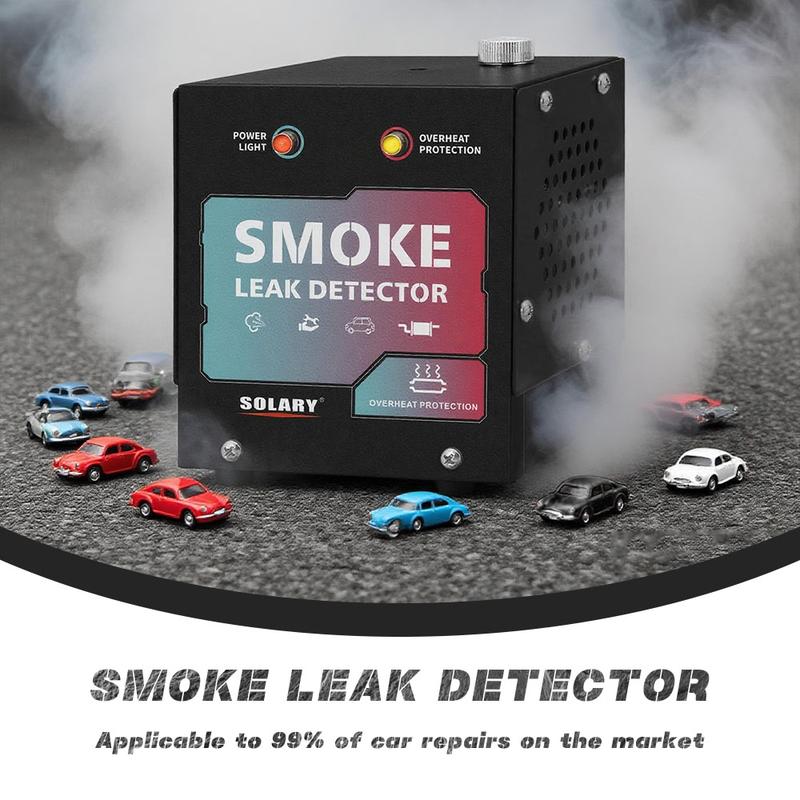 SOLARY Mini Smoke Leak Detector – All-Black 12V EVAP & Vacuum Leak Tester with Built-in Air Pump for Cars & Trucks (No Smoke Oil)