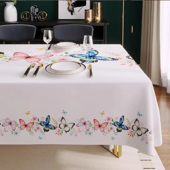 Rectangle Table Cloth with Multiple Patterns,Waterproof Tablecloth Oil Proof Spill Proof Vinyl Table Cloth, Wipe Clean Plastic Table Cover for Dining, Camping, Indoor and Outdoor 52" x 70",Leaves,1-piece set
