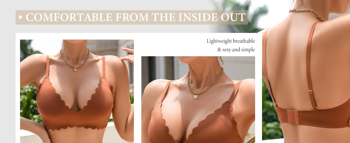 3-Pack Scalloped Edge Bralette Women's Wireless Bra Soft Comfortable Spaghetti Straps Adjustable Casual Everyday Feminine Basic Bralette Seamless Garments Elegant Underwear Minimalist 3-Pack Scalloped Edge Bralette Women's Wireless Bra Soft Comfortable Spaghetti Straps Adjustable Casual Everyday Feminine Basic Bralette Seamless Garments Elegant Underwear Minimalist