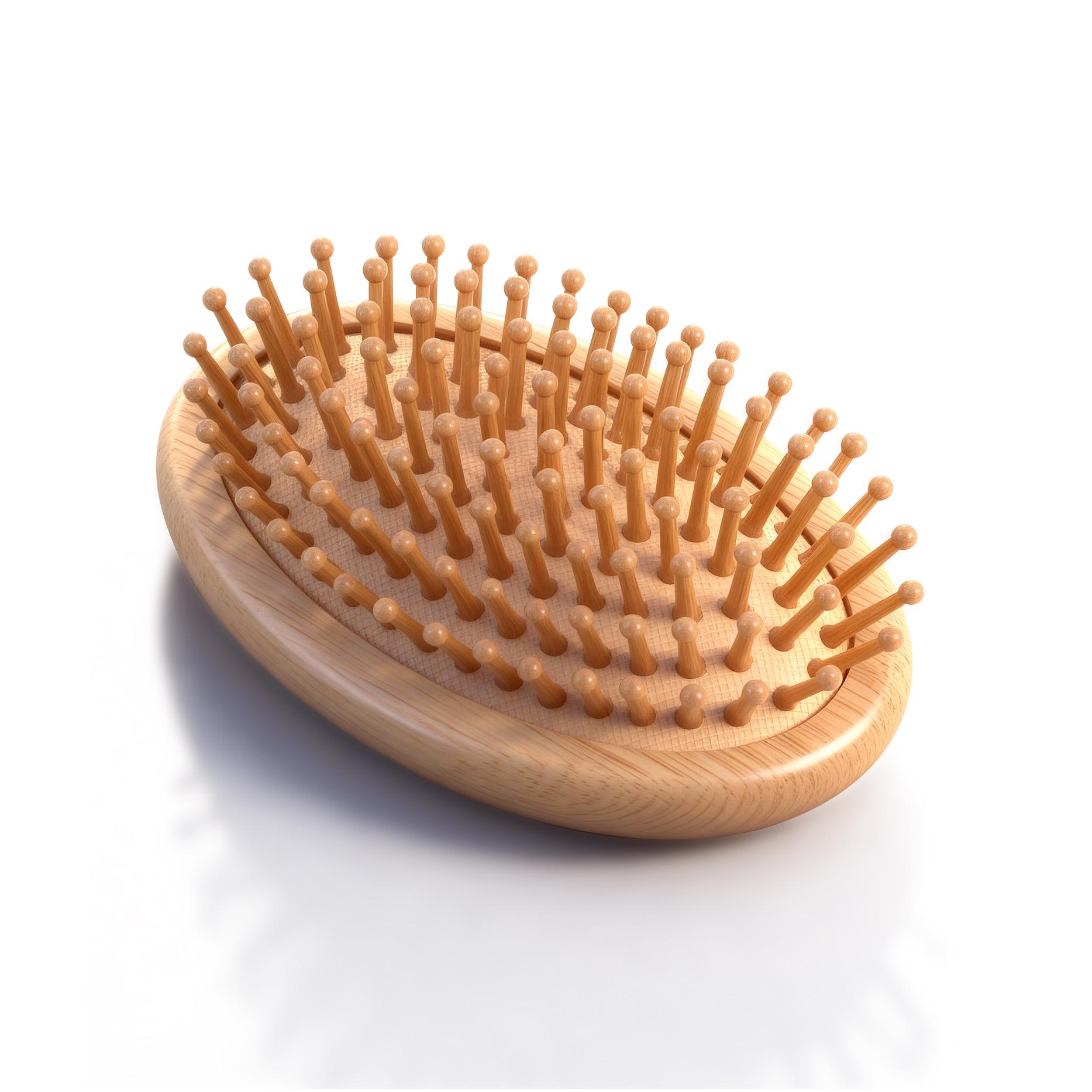 Portable Bamboo Cushion Comb, Hair Massage Brush for Daily Use, Soft Air Cushion Design, Ideal for Styling and Relaxing Hair