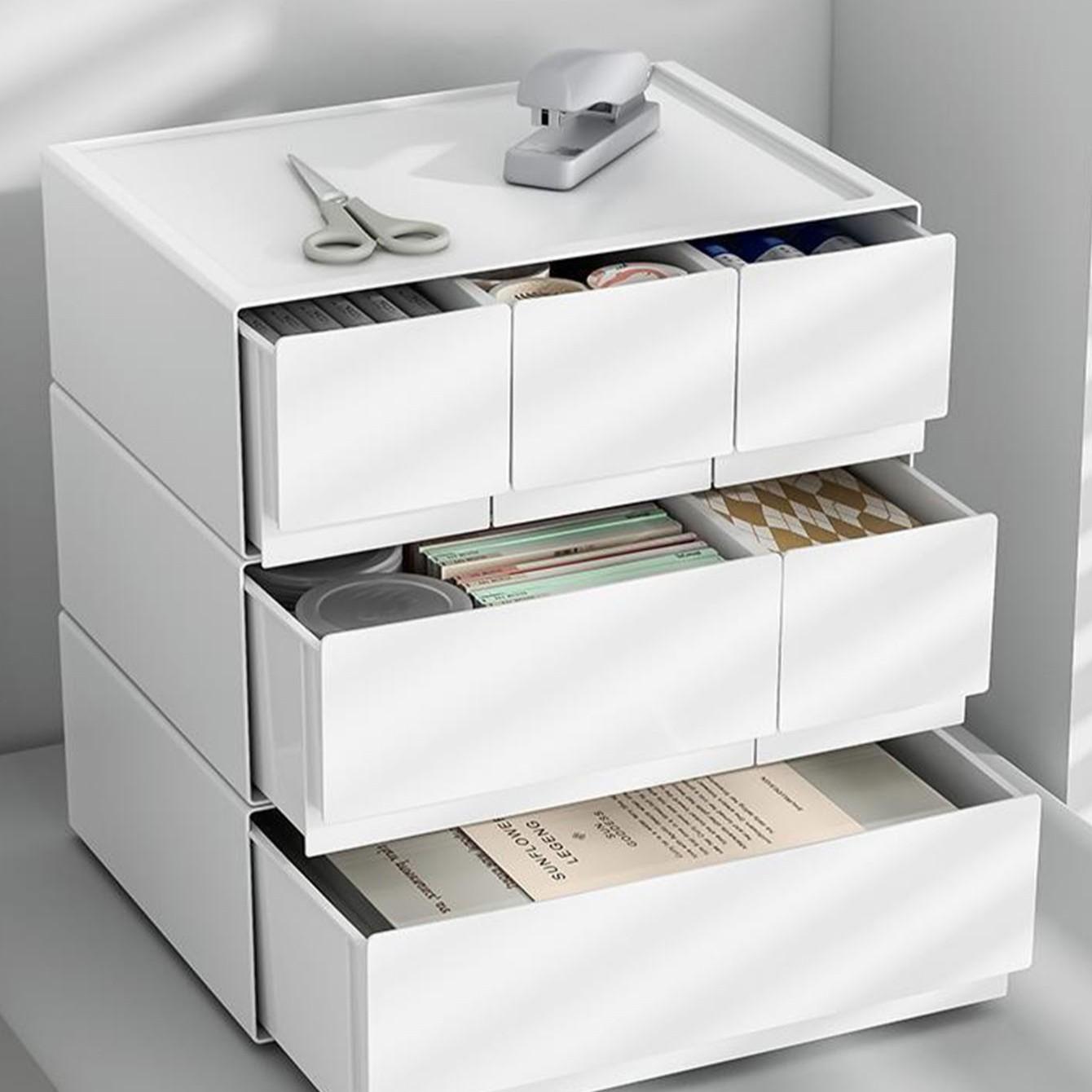 Desktop Storage Box, Plastic Organizer, Makeup Drawer Sorter, Stackable Multi-Layer, Jewelry Holder, Desk Accessories Tray