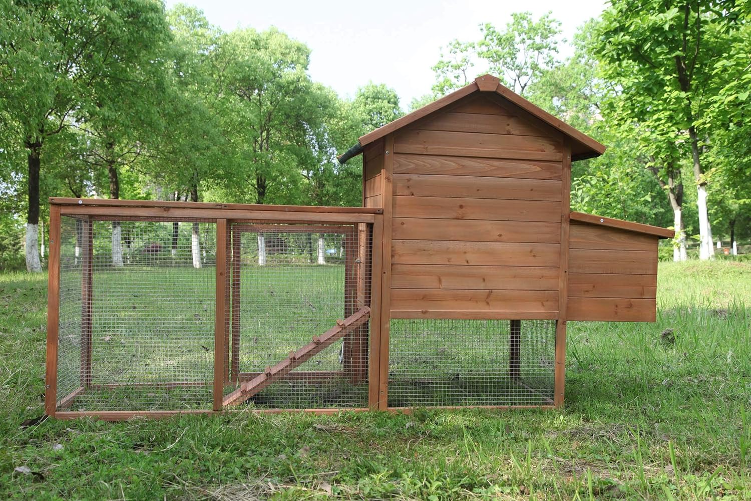 Grezone Outdoor Chicken Coop for 2-4 Chickens Wooden Hen House Poultry Pet Hutch Run Cage w/Waterproof Asphalt Roof,Ramp,Nesting Box,Wire Fence (80") Grezone Outdoor Chicken Coop for 2-4 Chickens Wooden Hen House Poultry Pet Hutch Run Cage w/Waterproof Asphalt Roof,Ramp,Nesting Box,Wire Fence (80")
