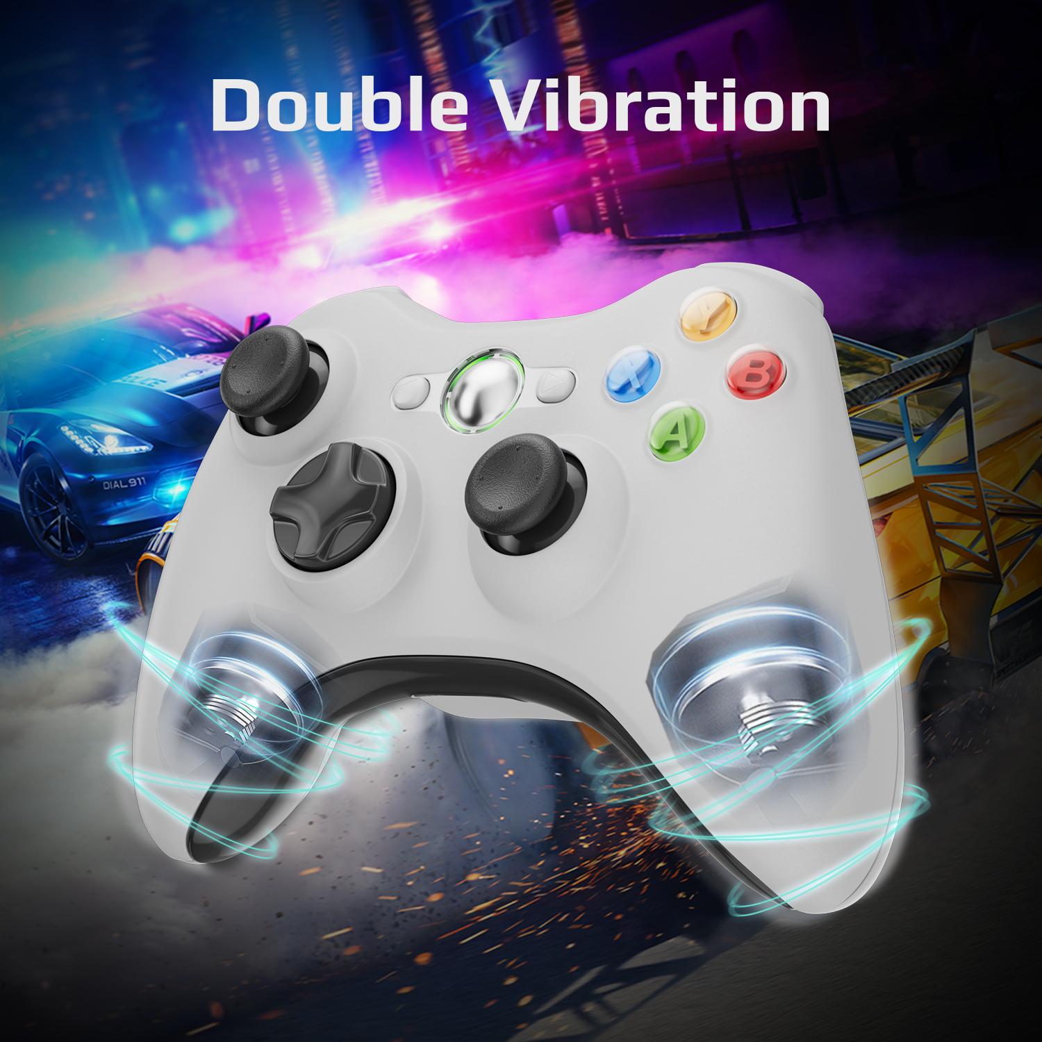 Wireless Game Controller For Xbox 360/PC Windows, 5.9ft Cord, USB connection, Enhanced chip, Upgraded Joystick, Double Vibration, Gamepad, B