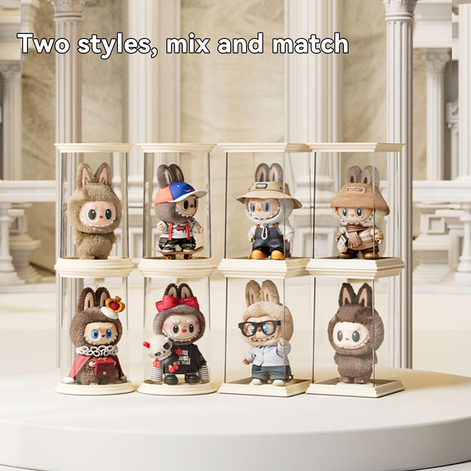 Independent Plush Hanging Storage Display Jar, Display Container, Includes Support Stand, Doll Holder Rack, Labubu Blind Box Organizer, Roman Column Shape