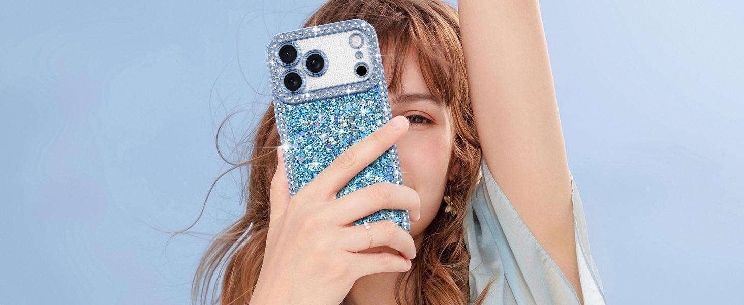 Lafunda for iPhone 17 Pro Max Case Glitter, Luxury Shiny Bling Sparkly Bumper Cover with Crystal Diamonds for Women Girls Soft Slim Shockproof Protective Phone Case for iPhone 17 Pro Max 6.9", Gold