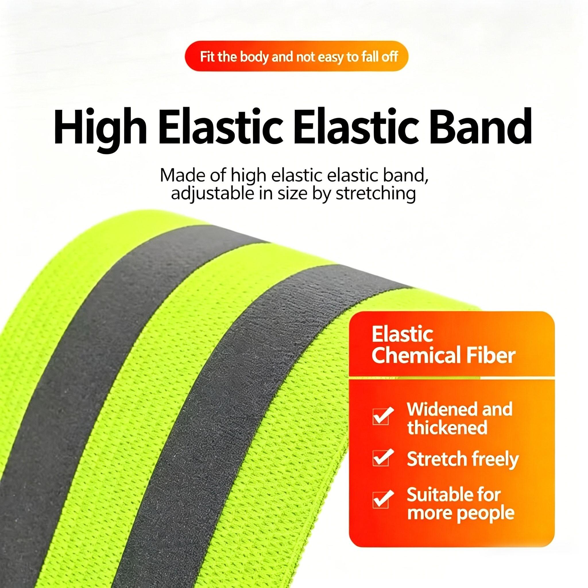 Two-Pack Reflective Bike Leg Straps, Outdoor Sports Arm Bands, Night Running Safety, High-Visibility Reflective Strips, Rainy Weather Safe Riding