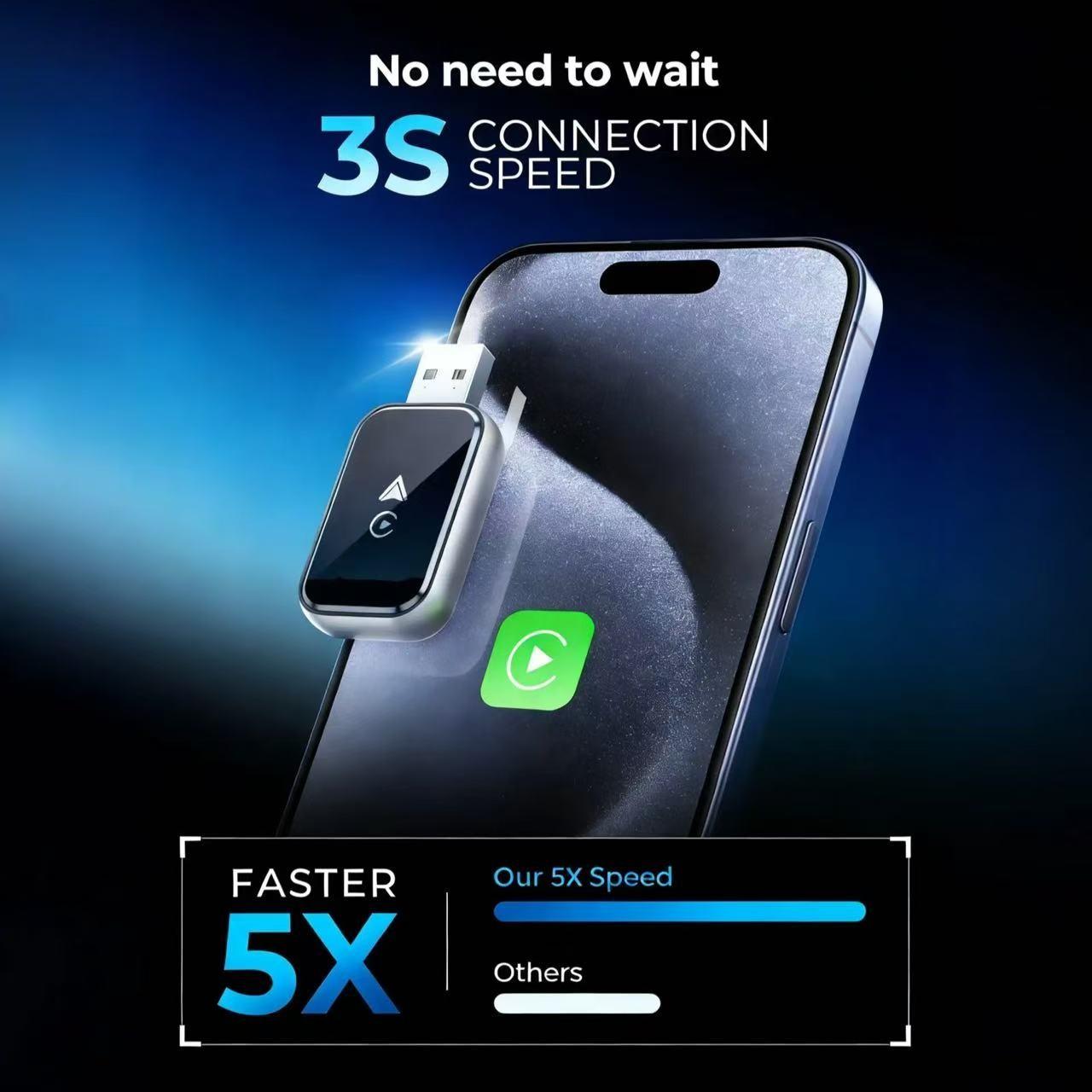 Wireless Carplay Adapter for Android, Plug-And-Play Mini Converter, Low Latency, Compatible with Multiple Cars, 2026 Upgrade, Fast Stable Connection