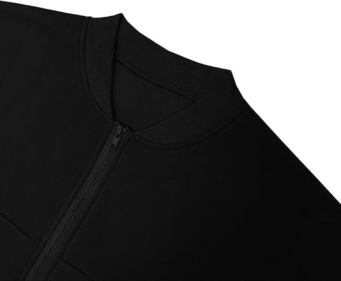 Plus Size Women's Solid Zip Up Drop Shoulder Jacket & Elastic Waist Pants Casual Fashion Cozy Breathable Two Piece Outfits for Daily Outdoor Wear Clothes Womenswear Pocket Fabric