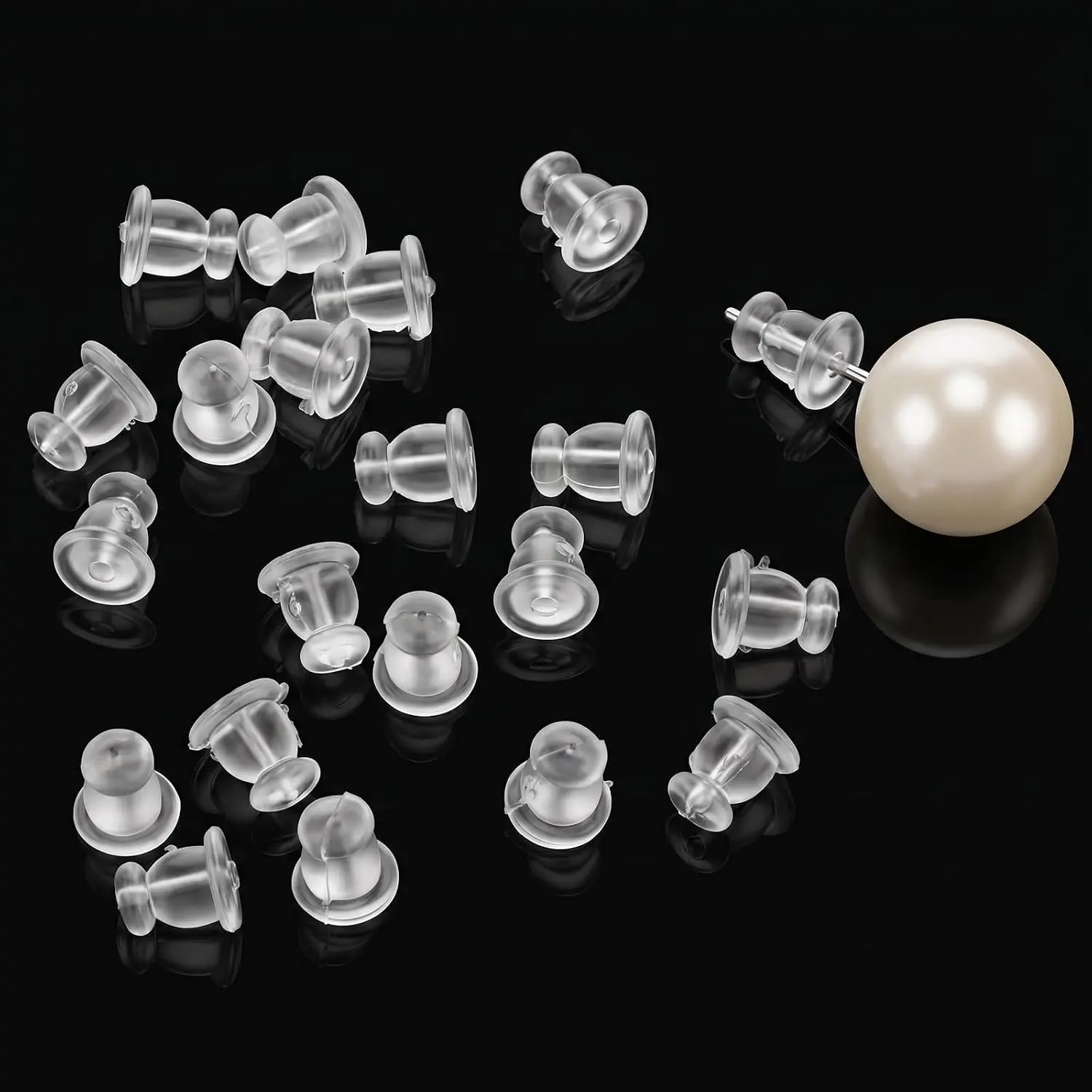 100 Pack Rubber Earring Backs Clear  Earring Backs Soft Clear