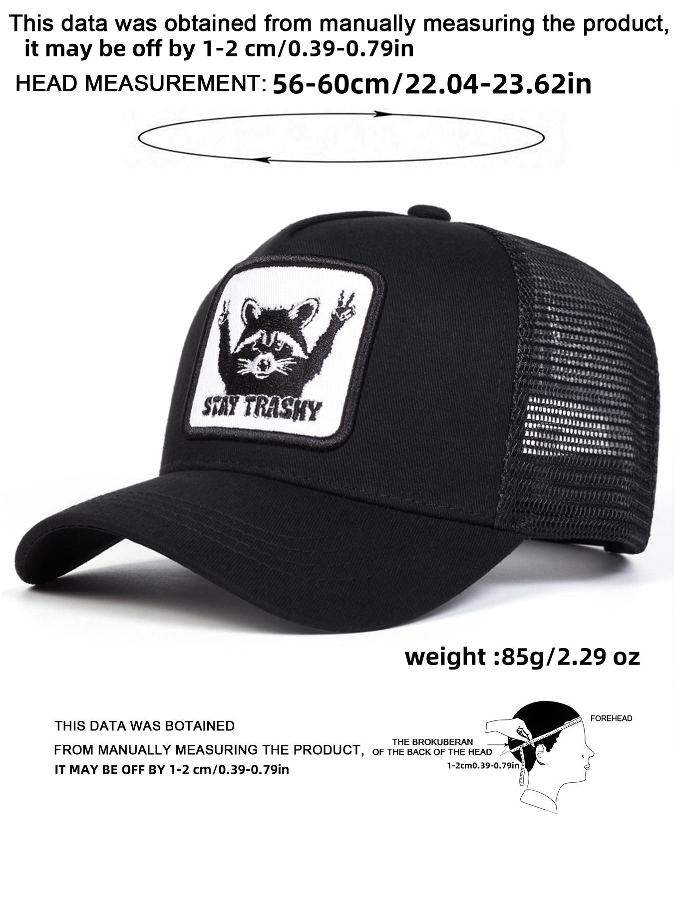 Unisex Stay Trashy Baseball Cap, Adjustable Geometric Pattern Sun Hat, Casual Fitted Outdoor Travel Beach Vacation Headwear, Adjustable Snapback Cap