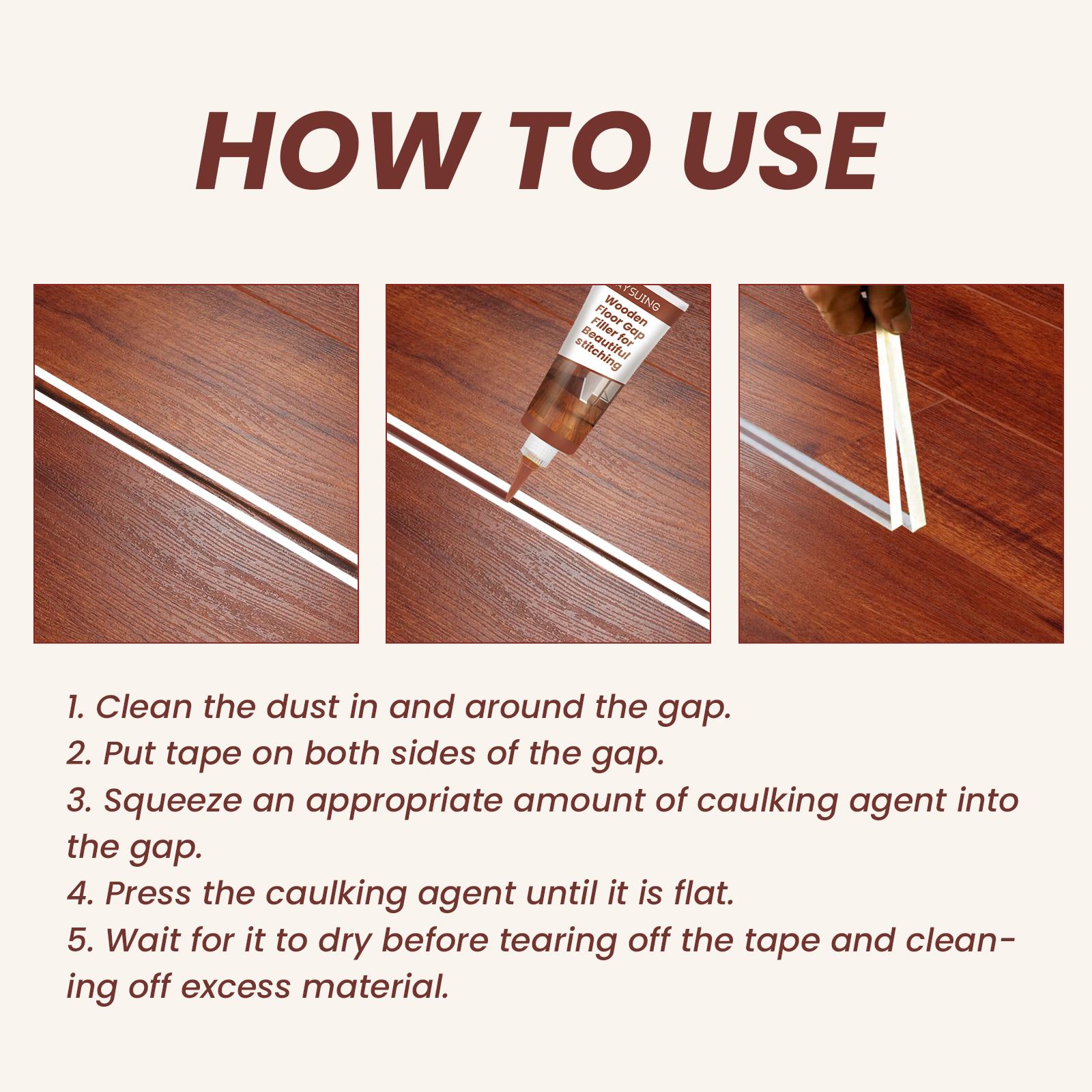 JAYSUING Wood Floor Gap Filler 100g, Water-Based Wooden Floor Repair Sealant, Anti-Dust Gap Filling Paste for Wood Floor Gaps