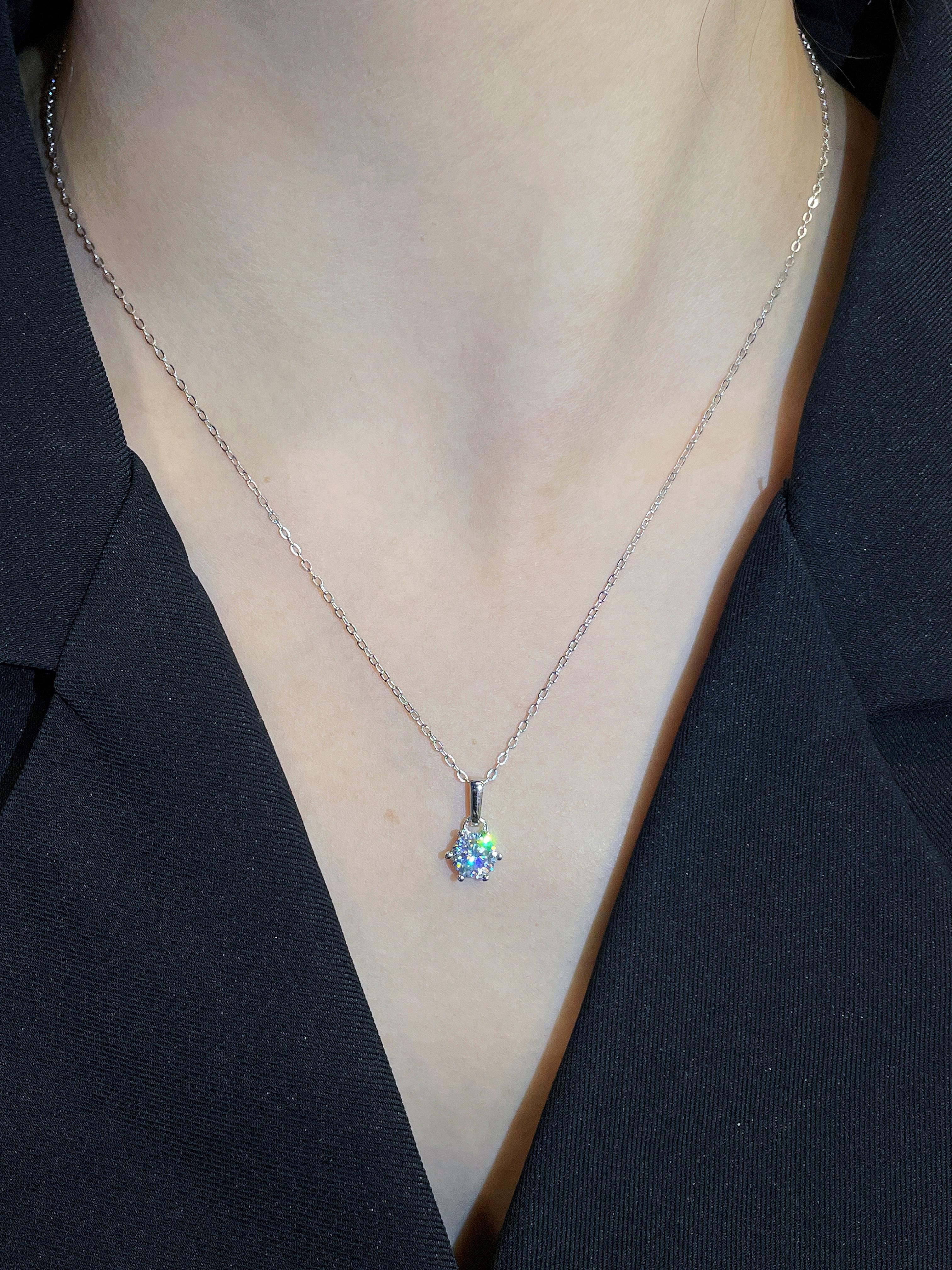 【#19】Synthetic Moissanite Necklace in 925 Sterling Silver