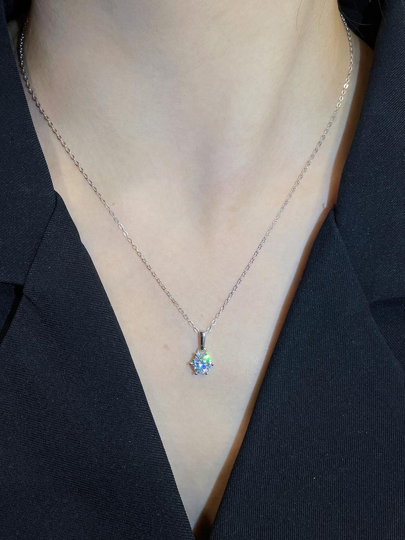 【#19】Synthetic Moissanite Necklace in 925 Sterling Silver