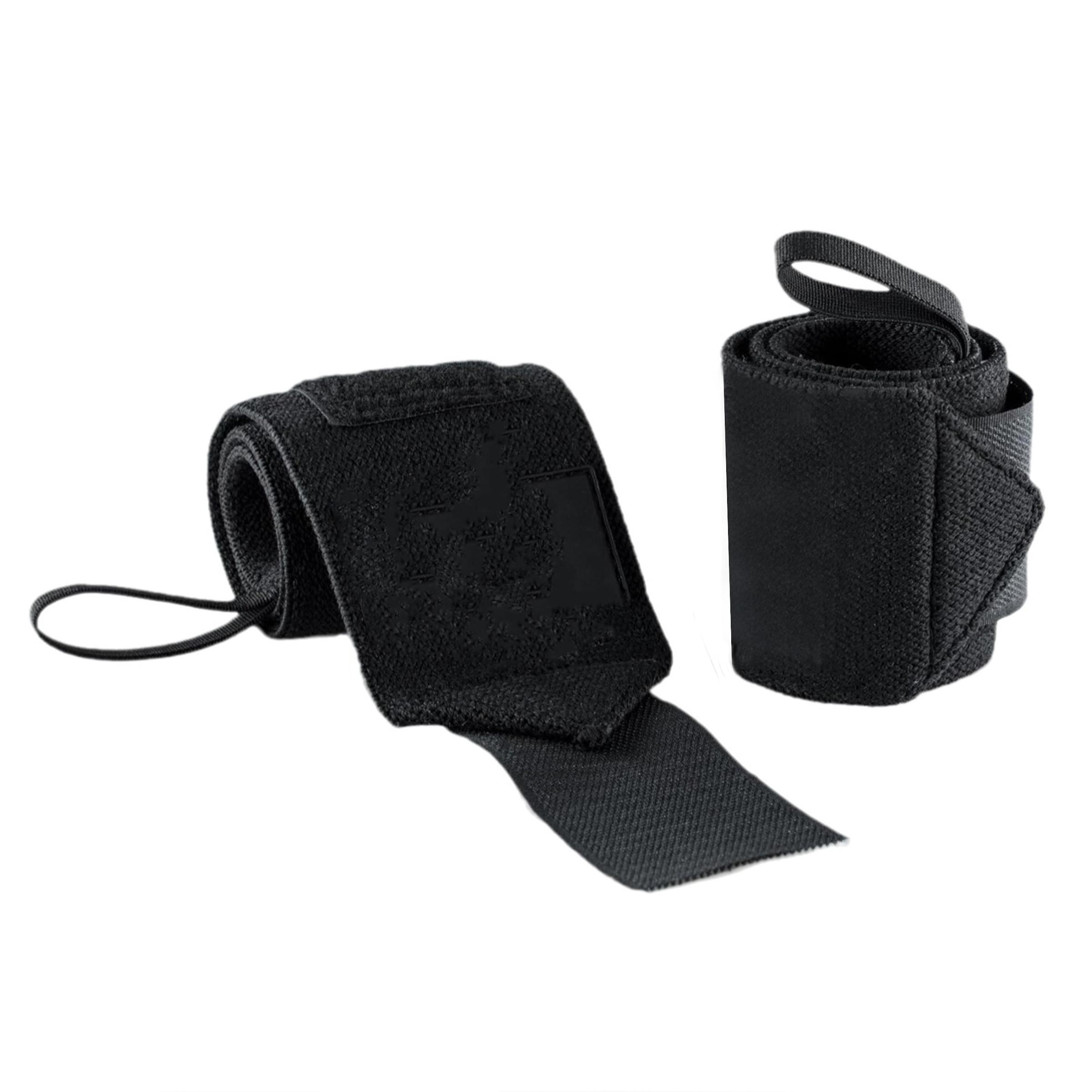 2pcs Gym Wrist Straps with Thumb Support, Elastic Weightlifting Wrist Wraps, Hand Protection Gear for Workout & Fitness Training, Weight Bands Set
