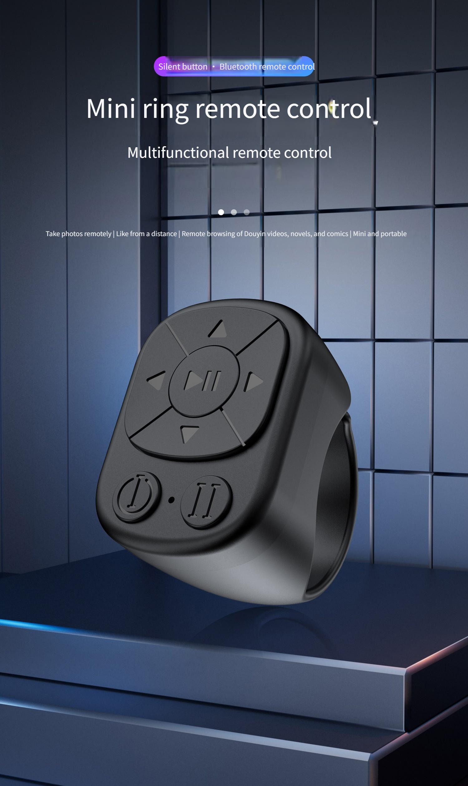 TikTok Scroll Ring - Bluetooth Remote for TikTok Clips & Tunes, iPhone Compatible Fingertip Wireless Bluetooth Controller, Perfect for iPad, iOS and Android, with Live Camera Shutter