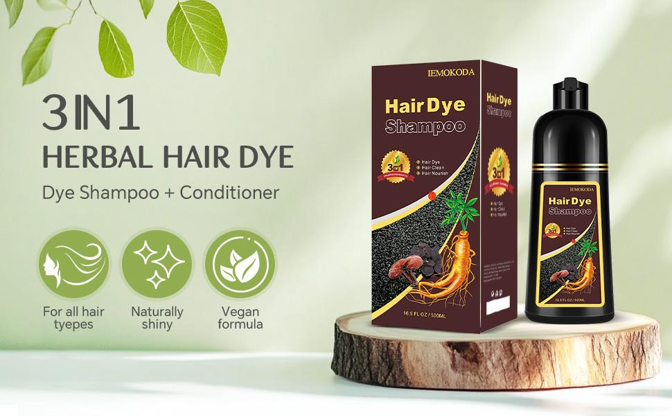 Golden Brown Natural Plant Hair Dye Shampoo 3 in 1, Effective Grey Hair Coverage, Semi-Permanent, No Irritation, Herbal Ingredients, Women & Men, 16.9 Fl Oz Haircare Golden Brown Natural Plant Hair Dye Shampoo 3 in 1, Effective Grey Hair Coverage, Semi-Permanent, No Irritation, Herbal Ingredients, Women & Men, 16.9 Fl Oz Haircare