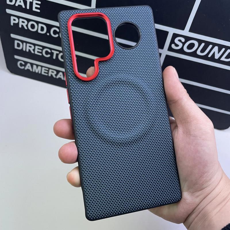 Magnetic Case For ZTE nubia RedMagic 11 Air Case Weave PU Leather Magnet Back Cover