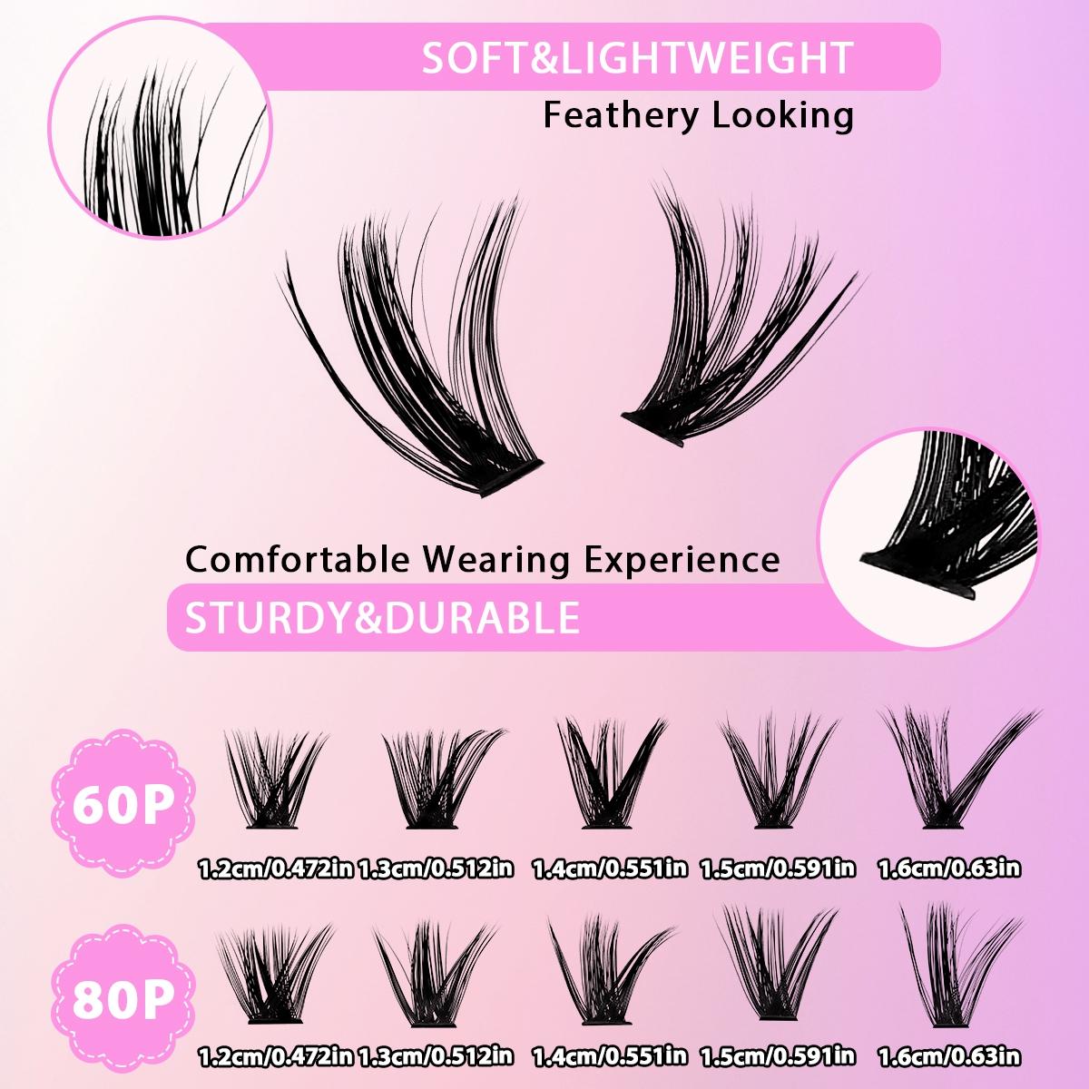 Mixed Size False Eyelashes Lash Clusters Waterproof Kit, 240pcs/set Natural Look Eyelashes Extensions, Faux Cluster Lashes, Volumized Fake Eyelashes for Eye Makeup, Lashes Extension Kit, Mini Makeup, Cluster Lashes Kit, Lightweight Cosmetic