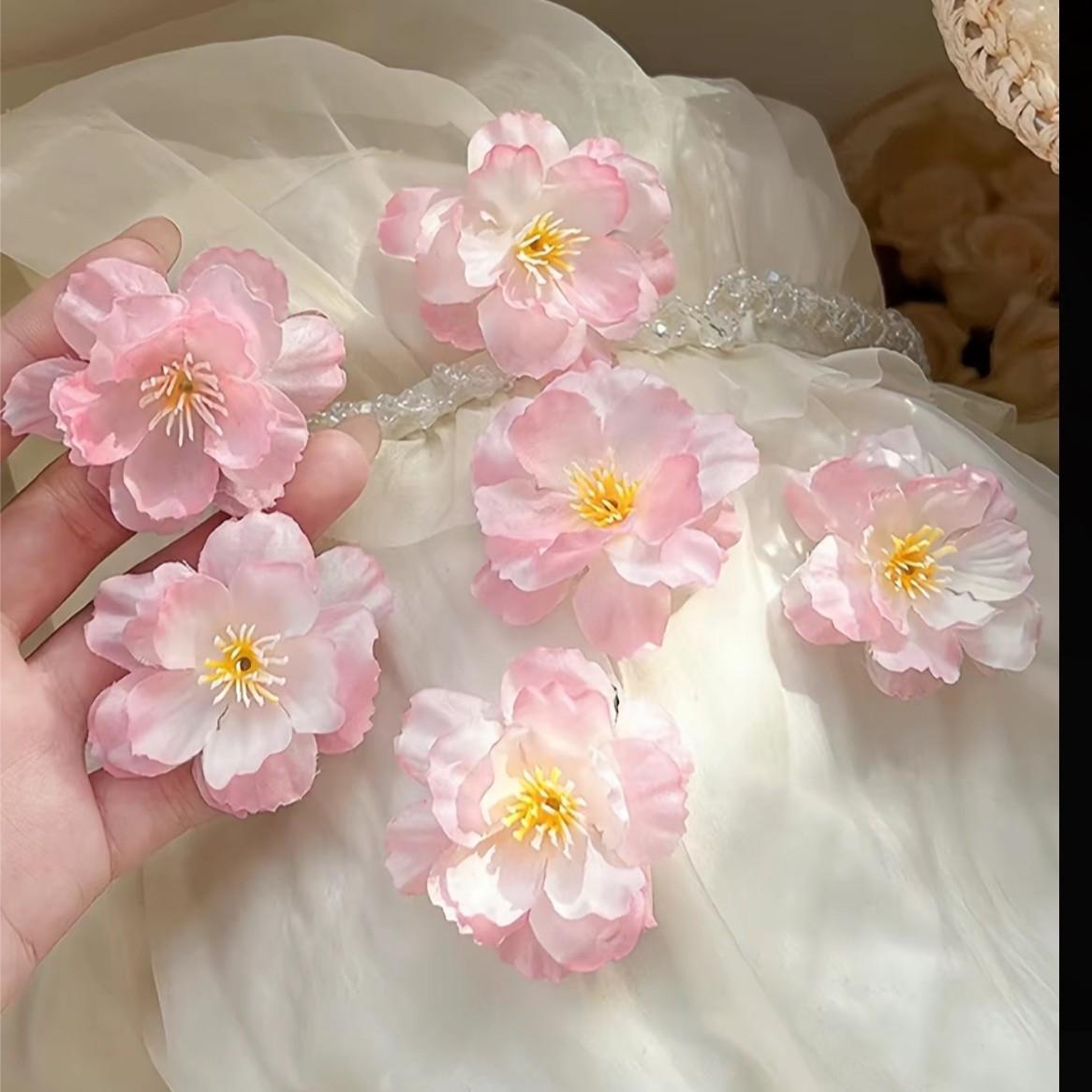 5pcs 2026 New Fashion Artificial Cherry Blossom Hair Clips, Cherry Blossom Model, Small Gift, Stylish Accessories for Women
