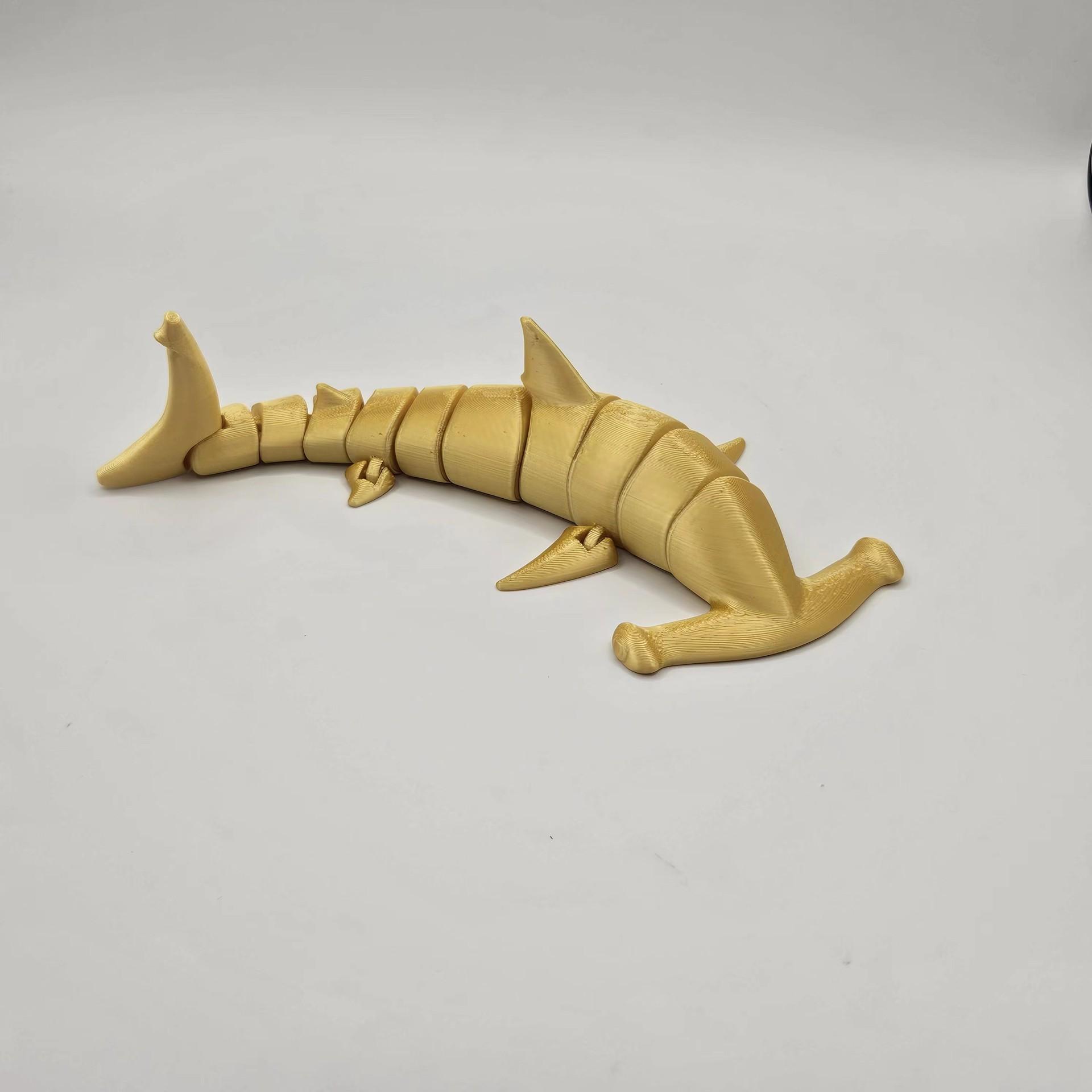 Hammerhead shark 3D printed joint activity ornament toy, movable whale, marine animal doll assembly Stress Relief Glutinous Rice Cake Vibrant Tool