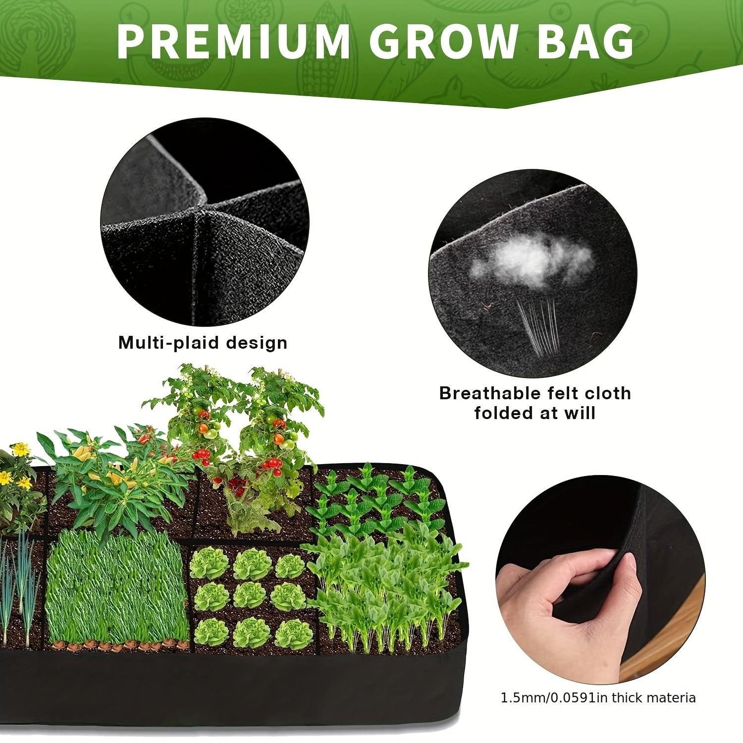 Portable Garden Planting Box, Thick Breathable Fabric Planter Bed, Fabric Grow Pot, Multi-Compartment Design, Ideal for Tomatoes, Strawberries, Herbs, Indoor/outdoor Use