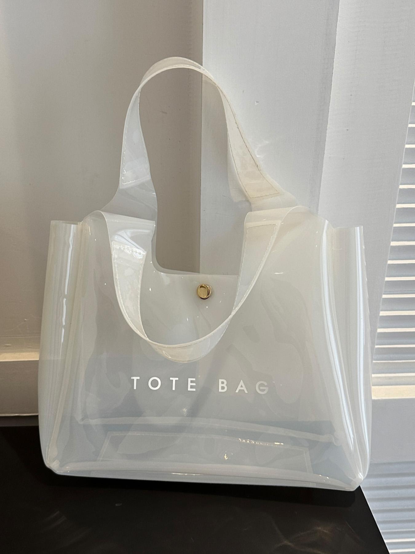 Minimalist Multi Color Transparent PVC Tote Bag For Women Waterproof Stain Resistant Daily Commute Shopping Versatile Fashion Shoulder Bag