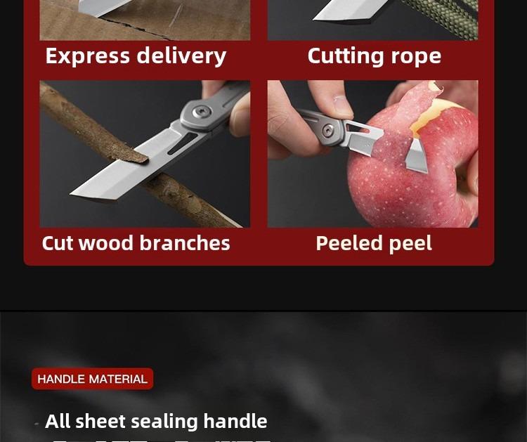 3 camping stainless steel fruit knives high hardness sharp folding knives outdoor multi-function self-defense portable survival knife men's gift
