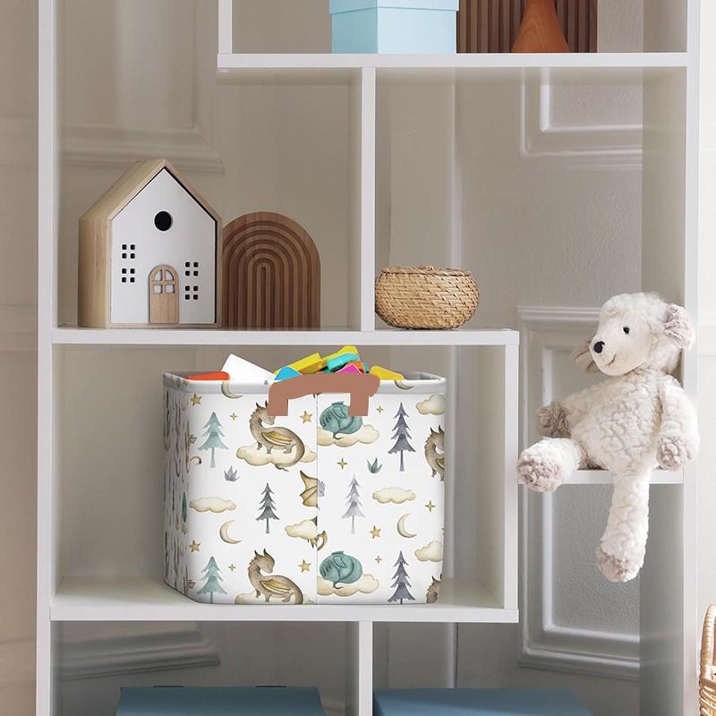 Dinosaur Laundry Basket, Large Storage Basket, Cartoon Dinosaur Foldable, Parent Organizer, Clothes Box, 36L, Bedroom, Bathroom, Magic Book