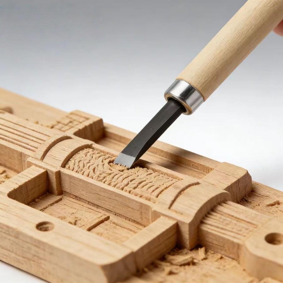 Wood Carving Tool Set 12 Pieces, Durable Steel Sculpting Knife, Essential for DIY Woodworking and Handicrafts, Perfect for Creative Projects