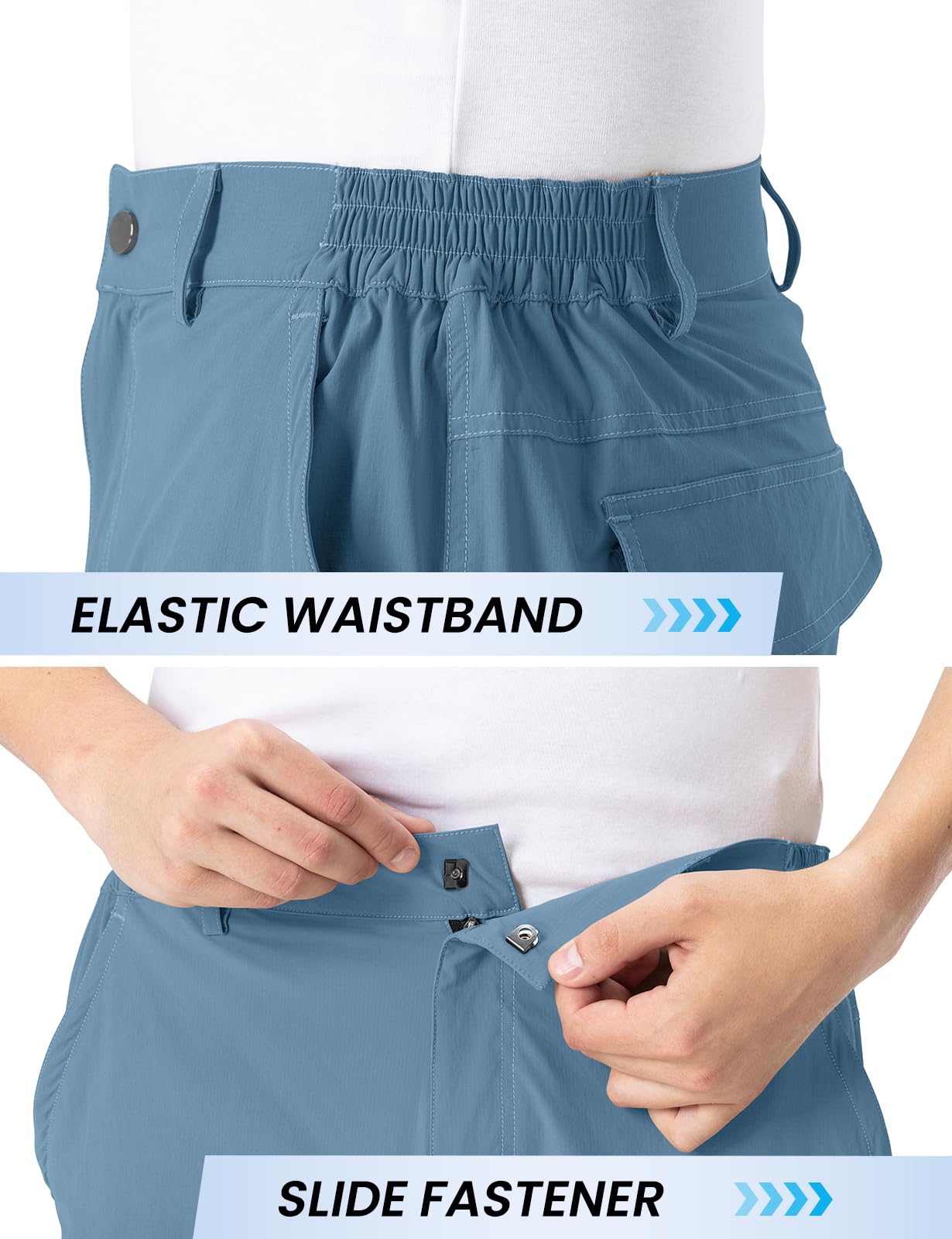 3 PACK GOPUNE Men's Hiking Cargo Shorts 9" Lightweight Water Resistant Quick Dry Work Shorts 6 Pockets for Travel Camping Tactical