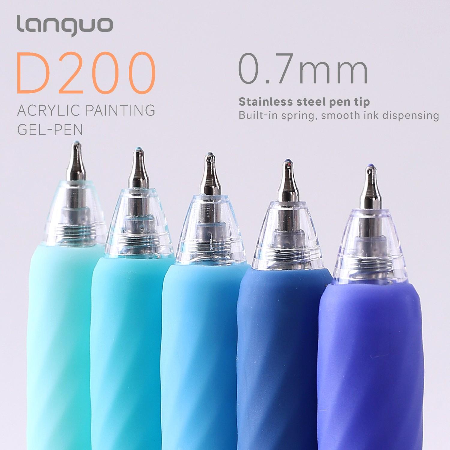 Languo 144 Color Gel Pen Set, Art Pens, 0.7mm Stainless Steel Tip, High Coverage Ink, Suitable for Stone, Ceramic, Glass, Wood, Canvas, Phone Case, DIY Art Supplies, Artist Supplies