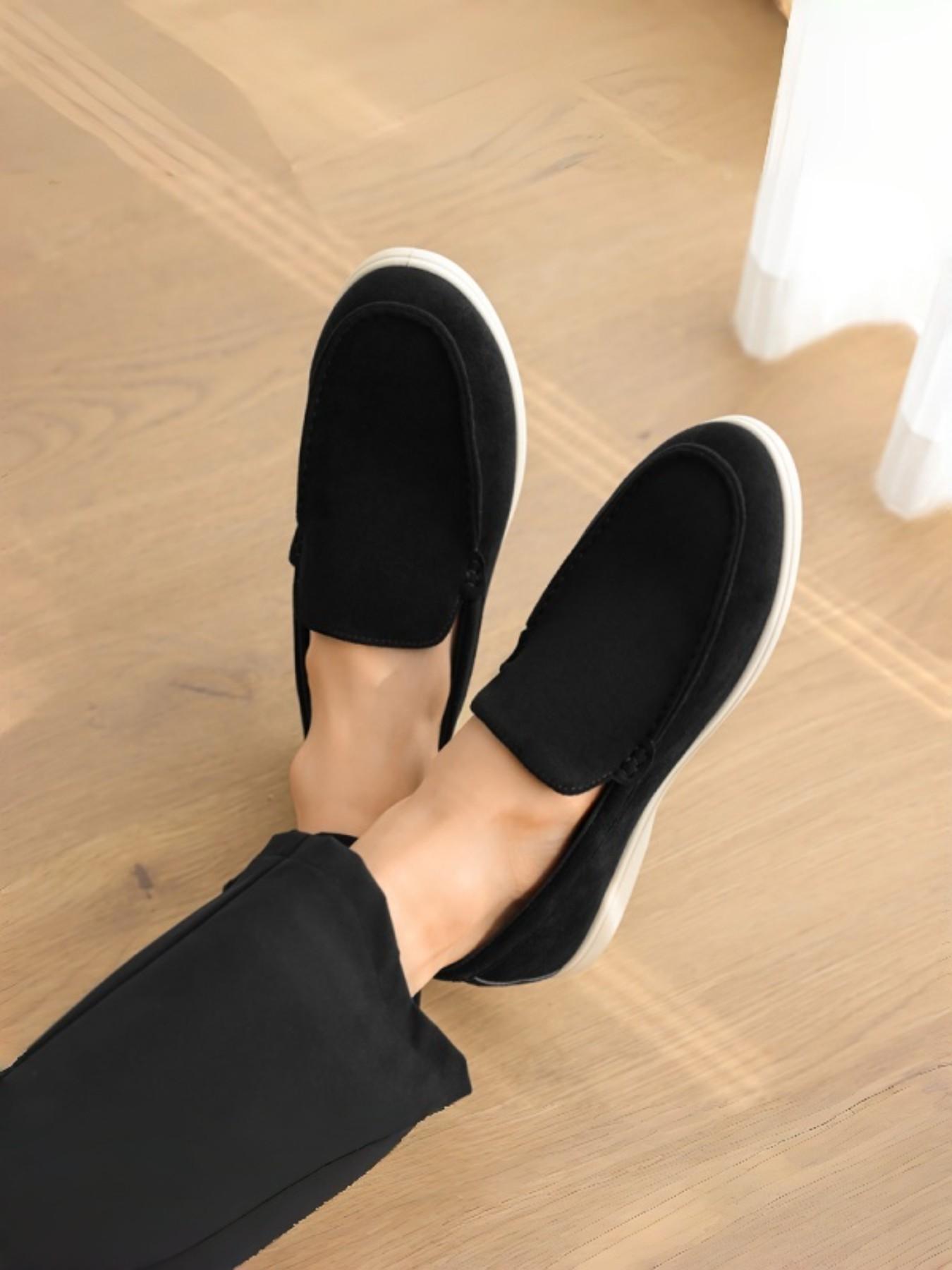 Men's Slip-On Casual Bean Shoes, Driving/at Home Wear, Suede Reverse + Lightweight Sole, Comfortable and Stylish Footwear