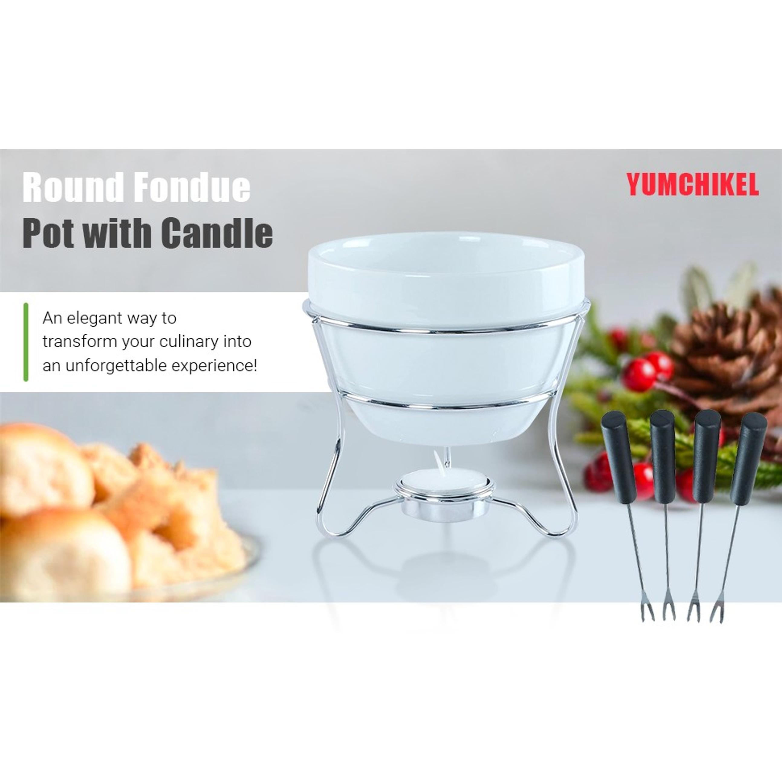 Chocolate Fondue Pot Butter Warmer Bowl Set with 4 Dipping Forks & Tea Light Holder, Perfect for Melted Chocolate & Cheese Serving, Ideal Valentines Day Gift Fondue Set Chocolate Fondue Pot Butter Warmer Bowl Set with 4 Dipping Forks & Tea Light Holder, Perfect for Melted Chocolate & Cheese Serving, Ideal Valentines Day Gift Fondue Set