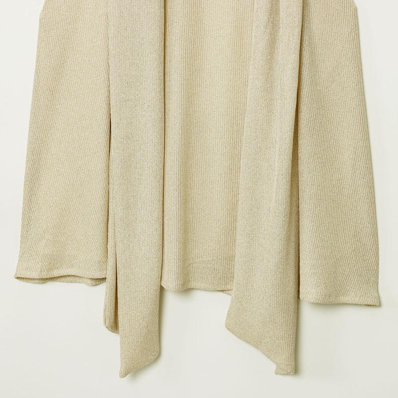 Beige Top With Scarf Detail Unique Draped Scarf - Neck Sleeveless Blouse Layered Women's Piece Metallic Thread Tank Top Resort Vests Elegant Spaghetti Strap