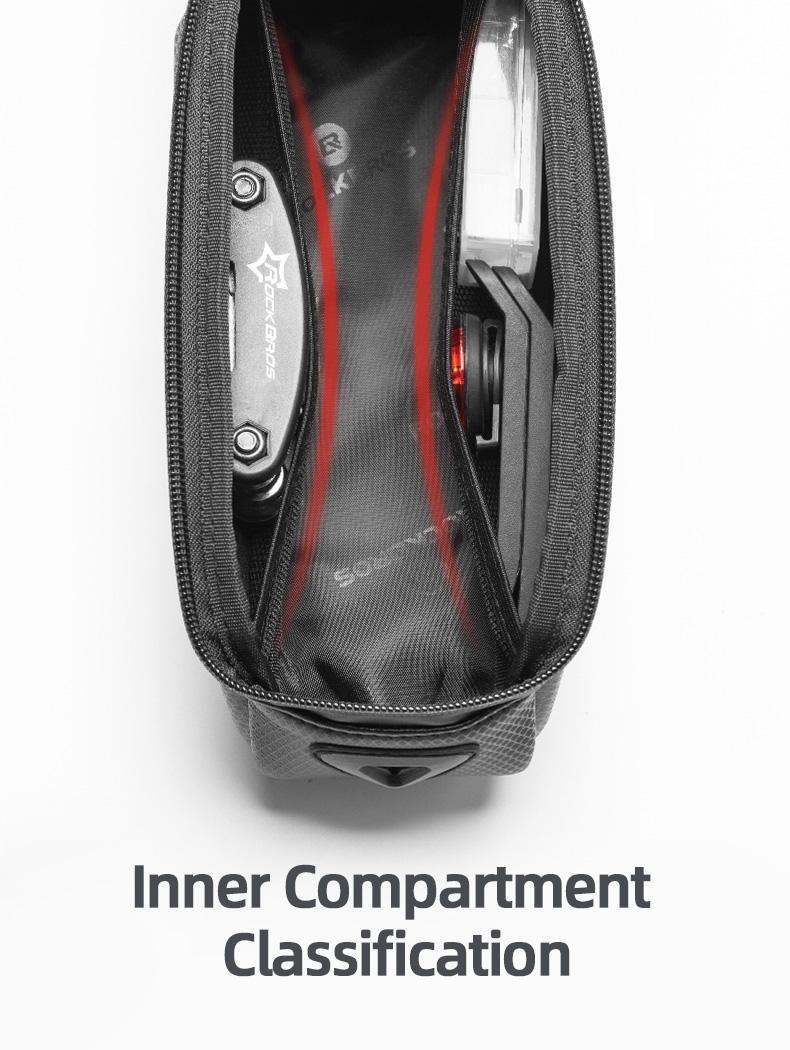 ROCKBROS Bike Bag Phone Mount Bag Bicycle Accessories Pouch, EVA Waterproof Bike Phone Holder Top Tube Front Frame Bag Handlebar Bags Compatible Phones Under 6.8”