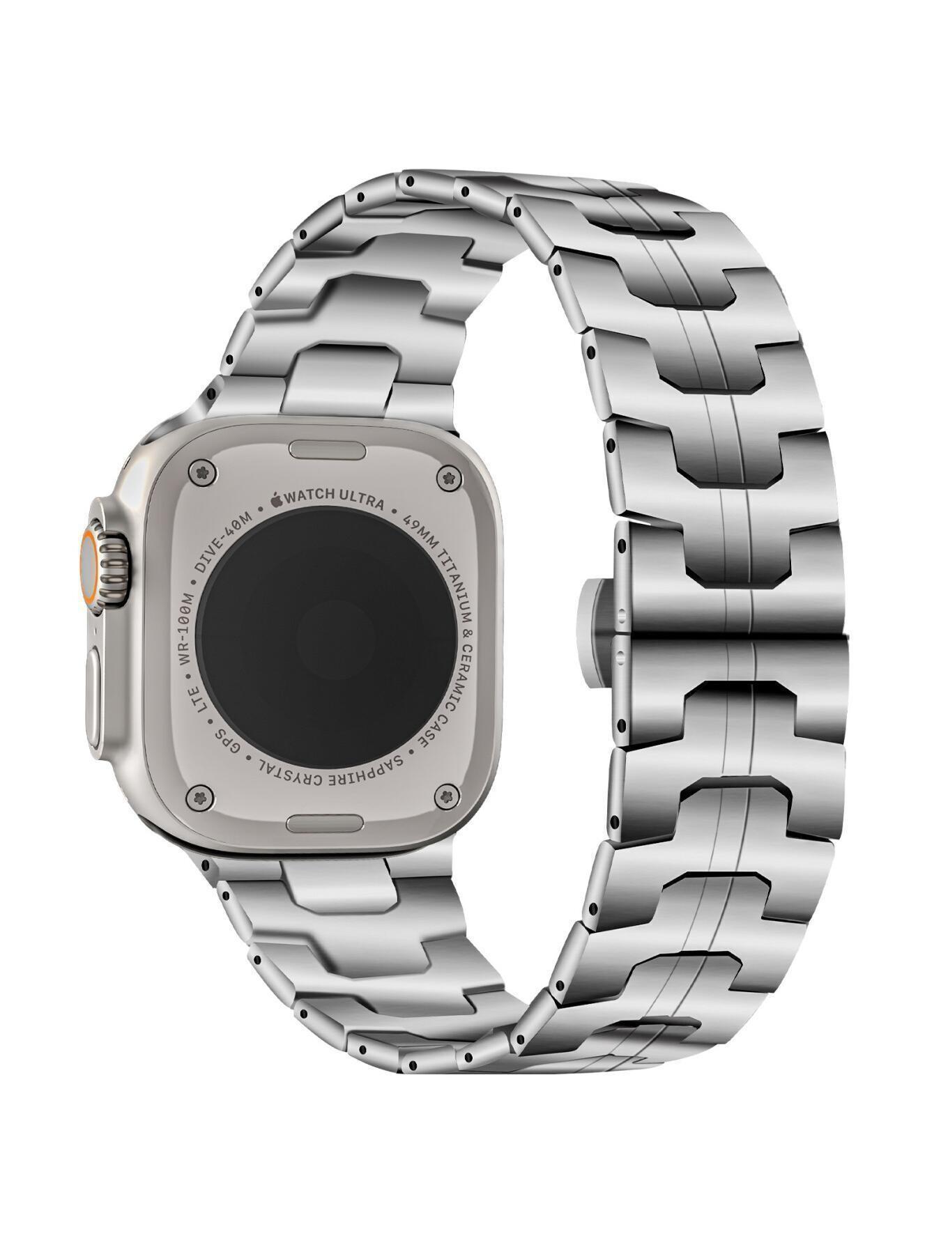 Iron Man Stainless Steel Butterfly Buckle Watch Strap for Apple Watch Series 1-11 and Ultra 2