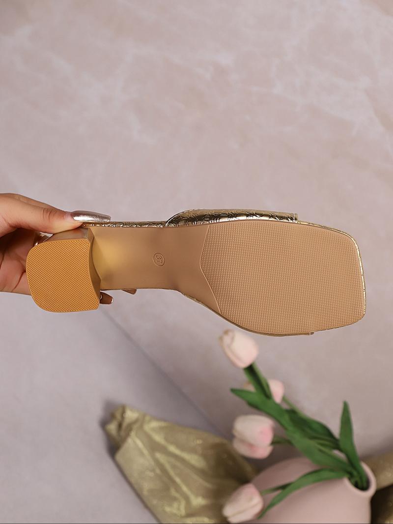 Women's Solid Color Stiletto Heeled Open Toe Sandals, Elegant Fashionable Square Toe Sandals for Party, Daily Clothing Decor for Women & Girls, Footwear